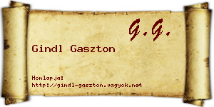 Gindl Gaszton névjegykártya